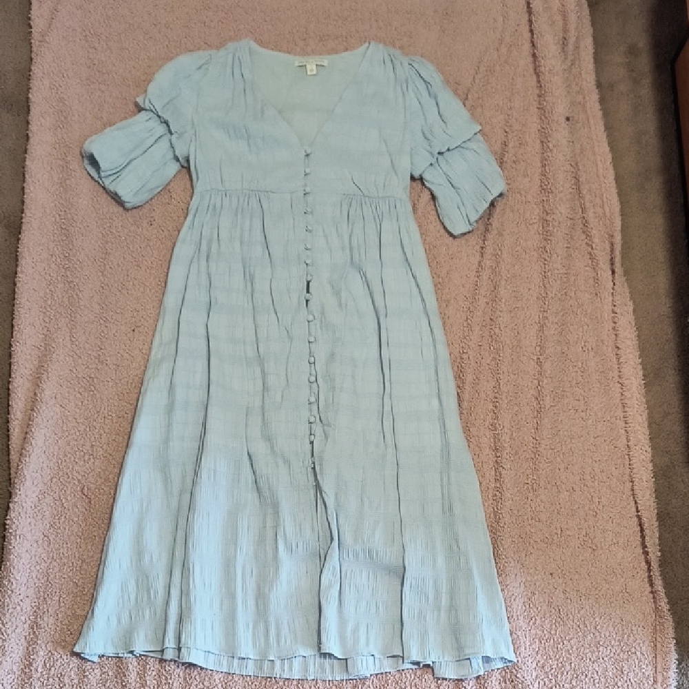 Chelsea & Violet Dusty Light Blue Button Down Midi Dress